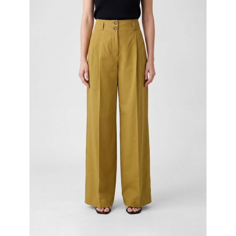 Luna High-Waisted Wide-Leg Zimmermann Tailored Trousers In Cotton Drill